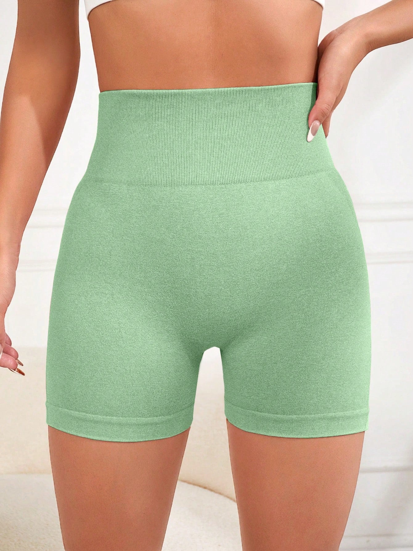 Women&#39;s Solid Skinny Shorts, Sexy High Waist Yoga Shorts, Casual Comfy Summer Shorts Women&#39;s Clothing